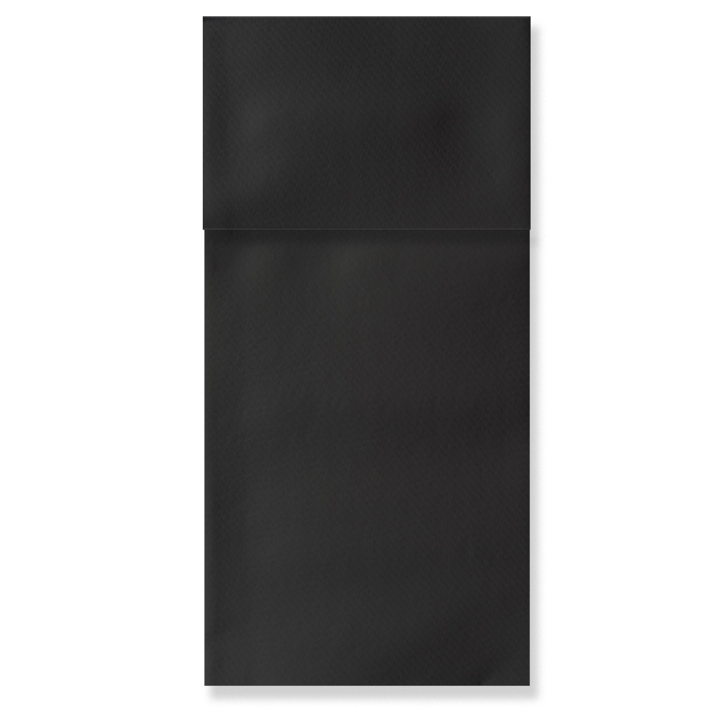 Black Kangaroo pocket-fold napkin sample for weddings
