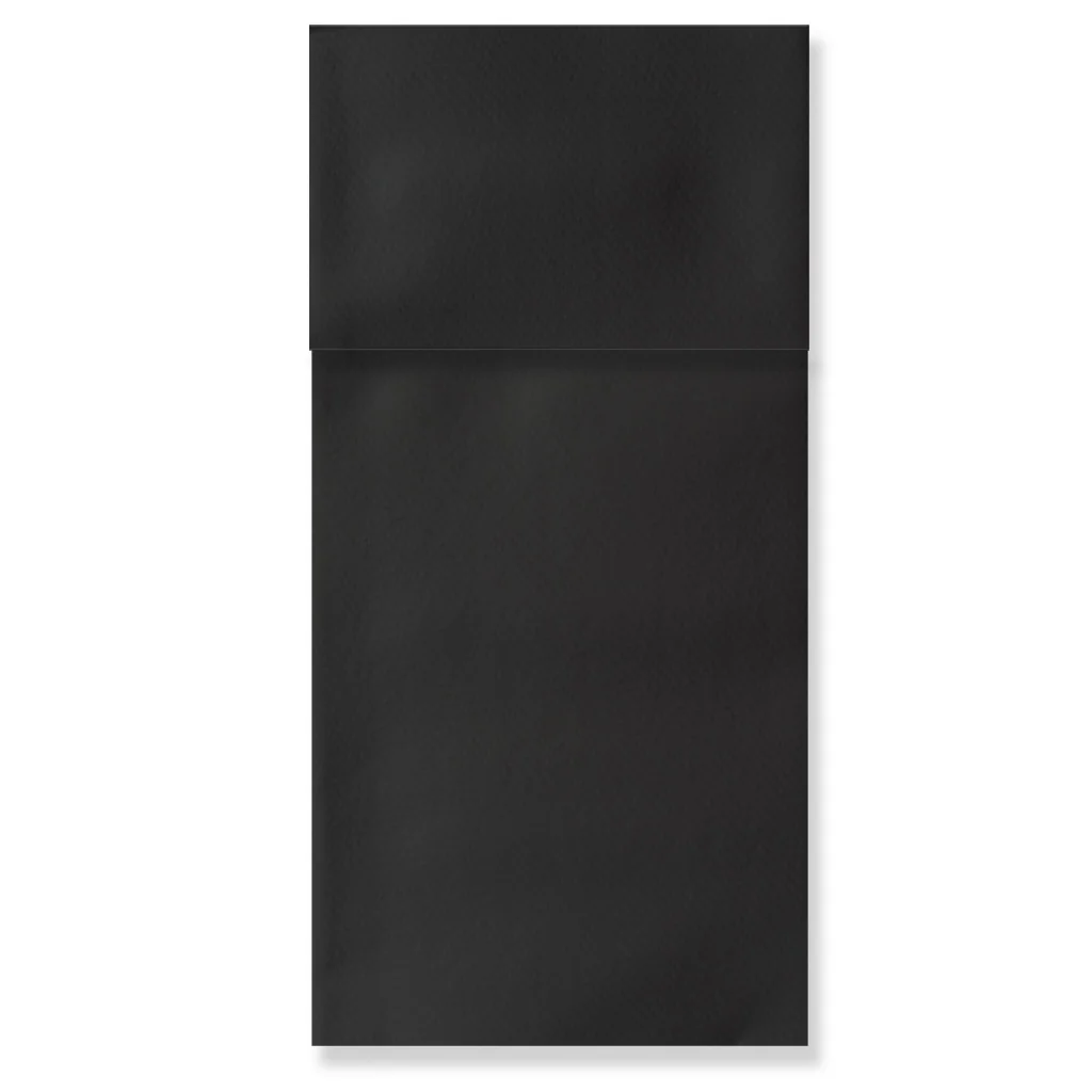 Black Kangaroo pocket-fold napkin sample for weddings