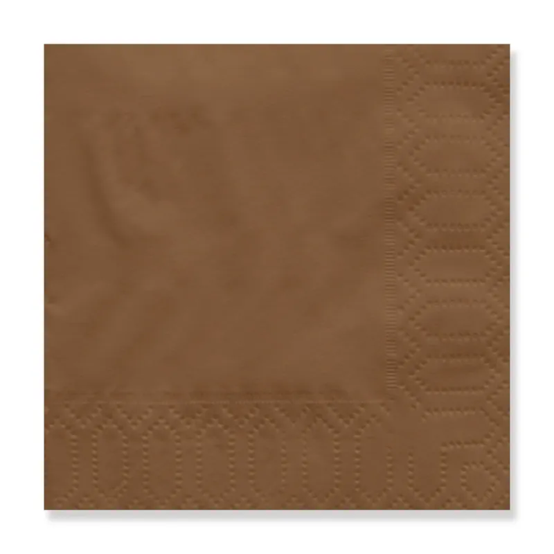 Brown 2-ply cocktail napkin, 7.87 in open (3.94 × 3.94 in folded)