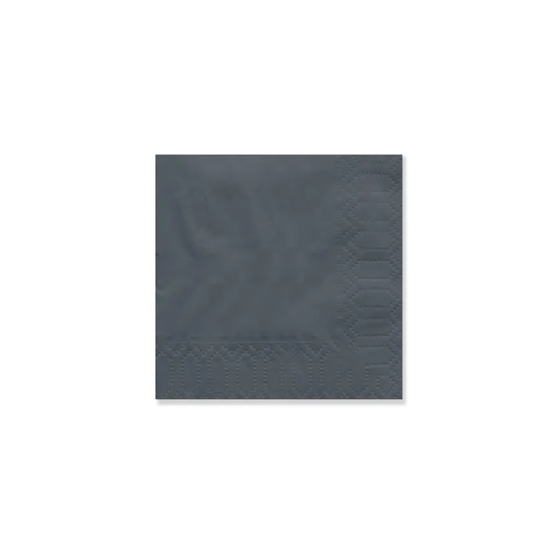 Charcoal 2-ply cocktail napkin, 7.87 in open (3.94 × 3.94 in folded)