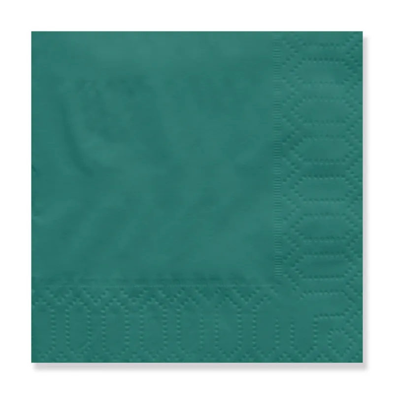 Pine green 2-ply cocktail napkin, 7.87 in open (3.94 × 3.94 in folded)
