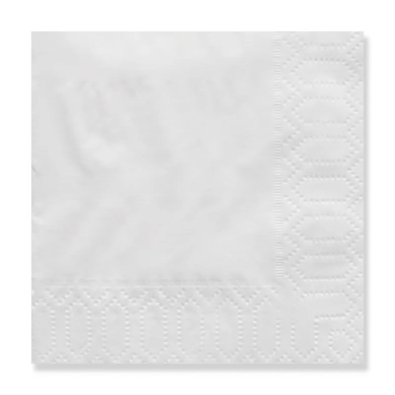 White 2-ply cocktail napkin, 7.87 in open (3.94 × 3.94 in folded)