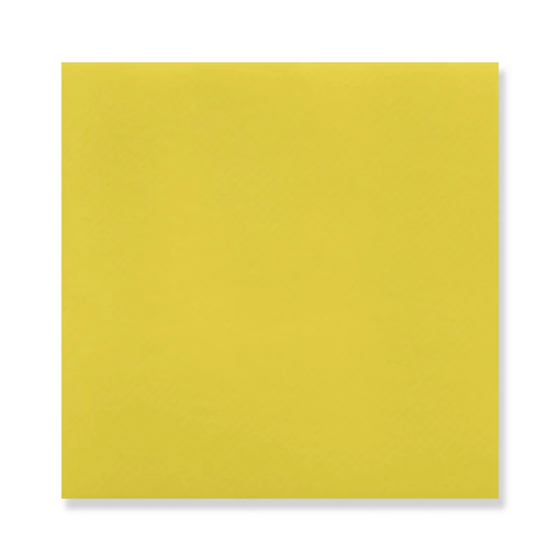 Yellow Airlaid cocktail napkin, 7.87 in open (3.94 × 3.94 in folded)