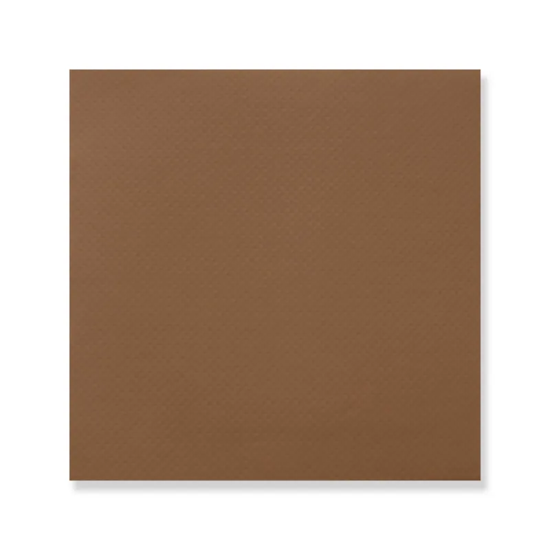 Brown Doble Punto cocktail napkin, 7.87 in open (3.94 × 3.94 in folded)