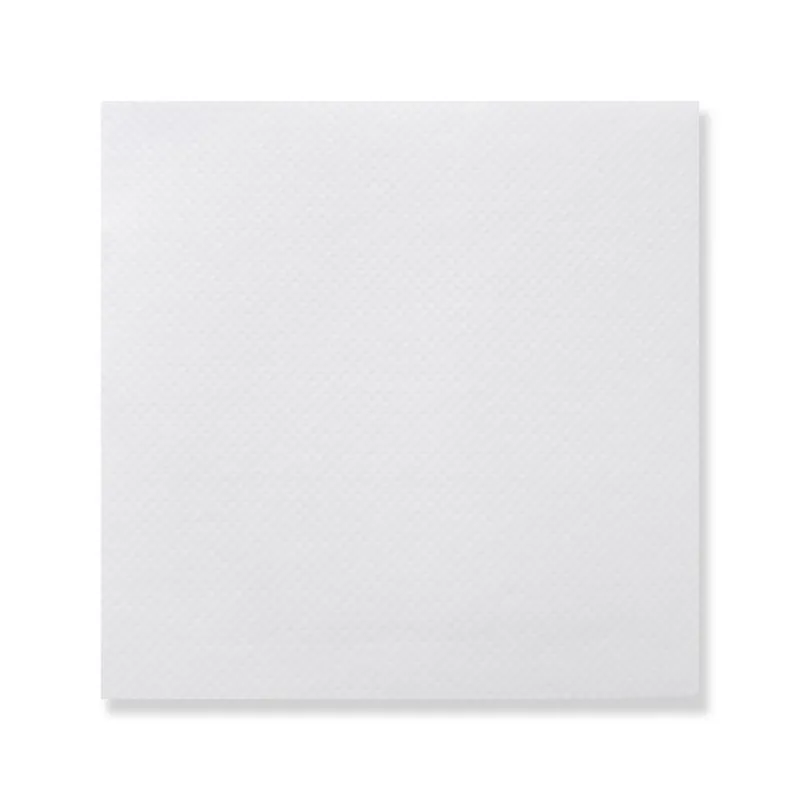 White Doble Punto cocktail napkin, 7.87 in open (3.94 × 3.94 in folded)