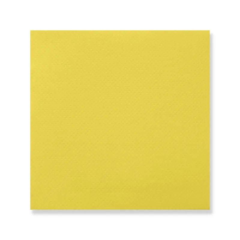 Yellow Doble Punto cocktail napkin, 7.87 in open (3.94 × 3.94 in folded)