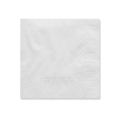 White 2-ply dinner napkin, 11.81 in open (5.91 × 5.91 in folded)