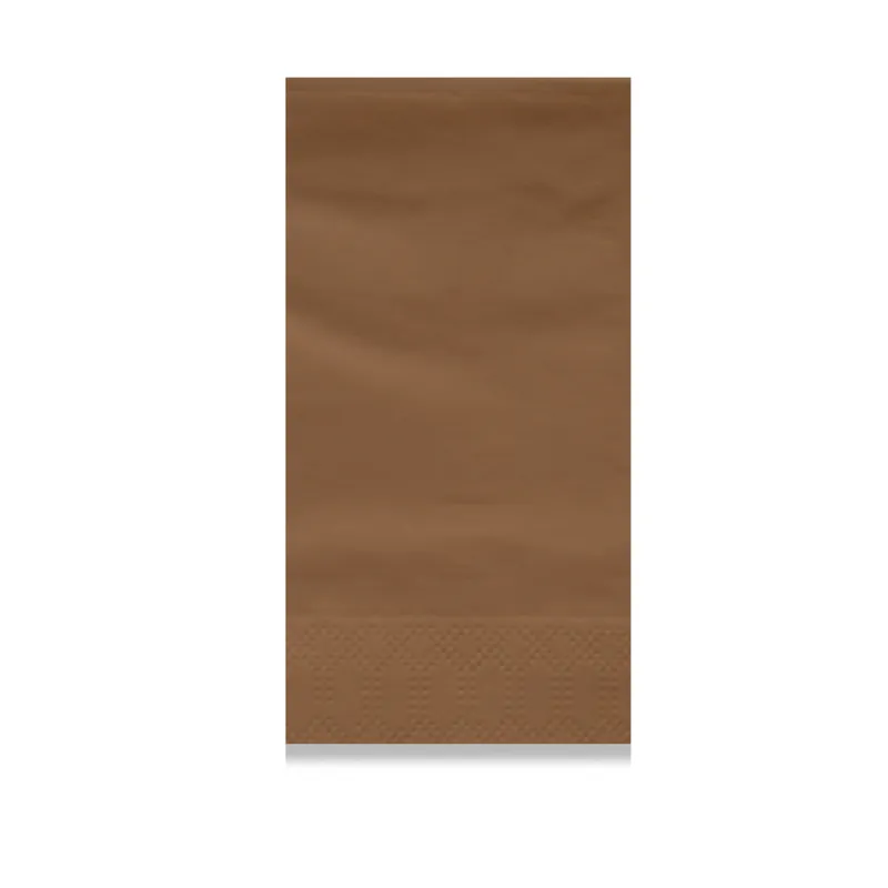 Brown 2-ply napkin in 1/8 fold, 15.75 in open (3.94 × 7.87 in folded)