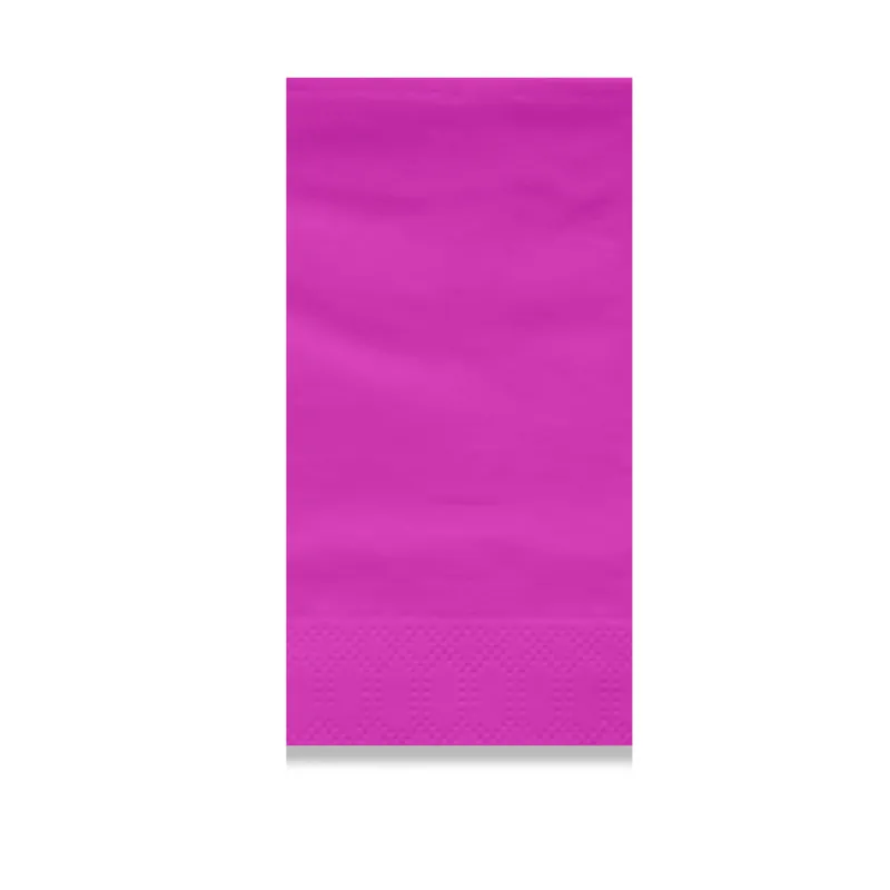 Fuchsia 2-ply napkin in 1/8 fold, 15.75 in open (3.94 × 7.87 in folded)