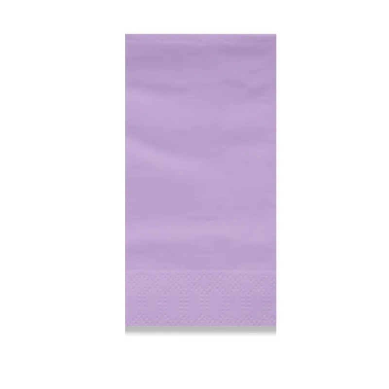 Lavender 2-ply napkin in 1/8 fold, 15.75 in open (3.94 × 7.87 in folded)