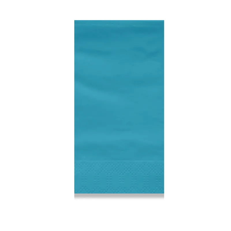 Turquoise 2-ply napkin in 1/8 fold, 15.75 in open (3.94 × 7.87 in folded)