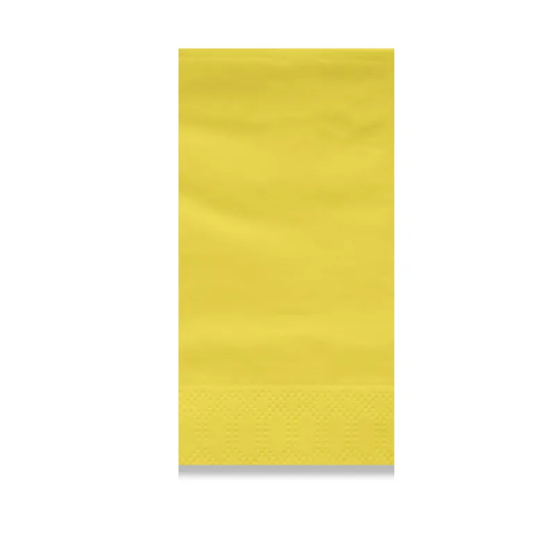 Yellow 2-ply napkin in 1/8 fold, 15.75 in open (3.94 × 7.87 in folded)
