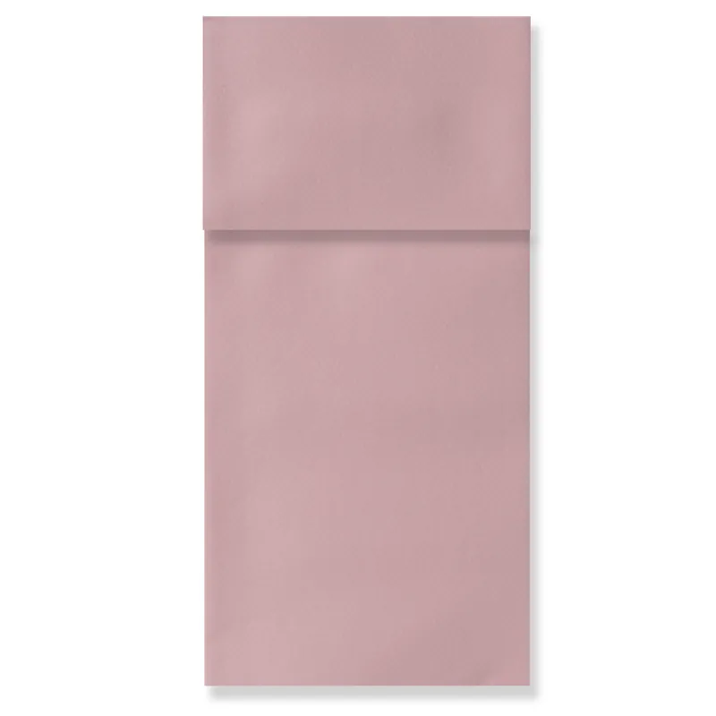 Blush Airlaid kangaroo fold napkin, 15.75 in open (3.94 × 7.87 in folded pocket)